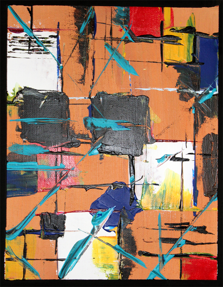 Carr&eacute;s - Acrylique sur toile 24x30 - Trop tard, il est parti !