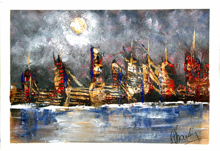 City - Esquisse sur papier blanc A3 250 g/m&sup2;