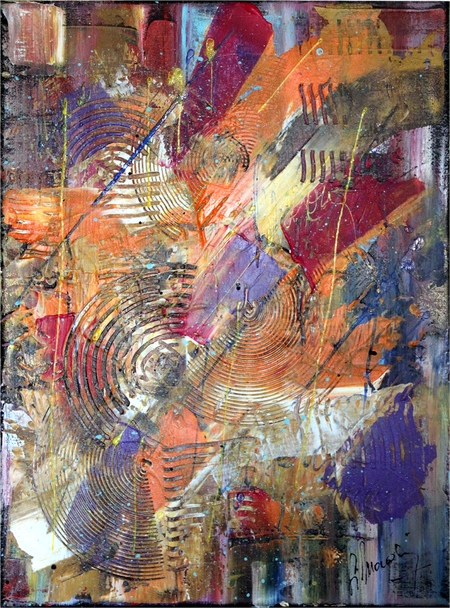 M&eacute;sons -  Acrylique sur toile 40x30