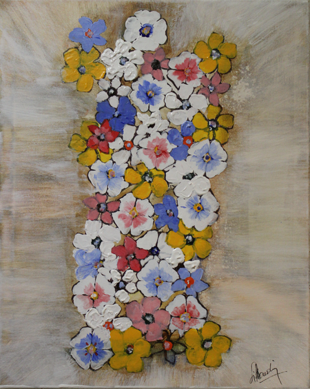 Love flowers - Acrylique sur toile 40x50