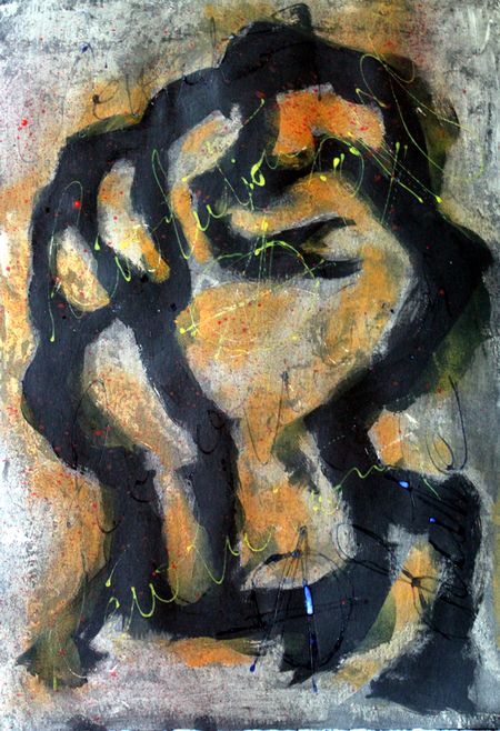 Nanar chiste - Acrylique sur papier &eacute;cru A3 250 g/m&sup2;