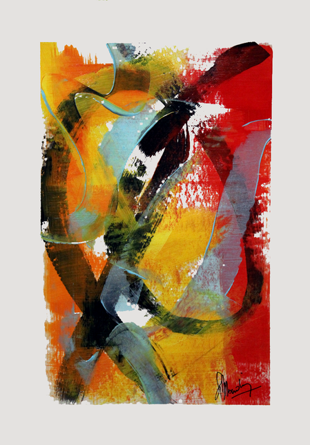 Flam & Co - Acrylique sur papier &eacute;cru A3 250 g/m&sup2;