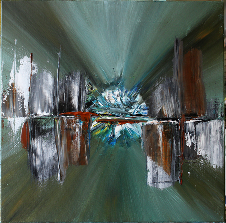 Explosion &agrave; Beyrouth - Acrylique sur toile 50x50